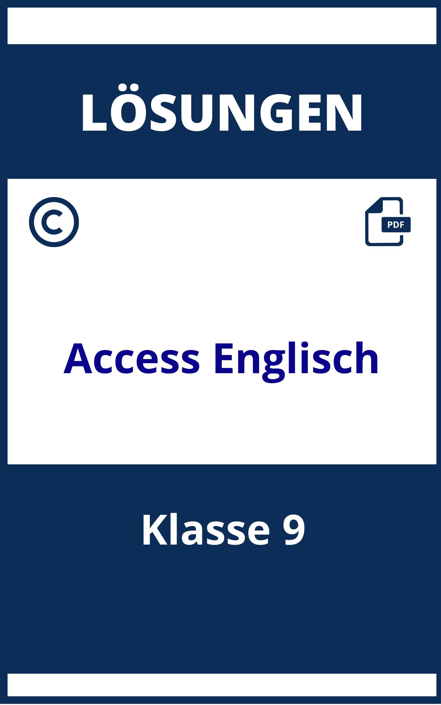 Access Englisch Klasse 9 Lösungen