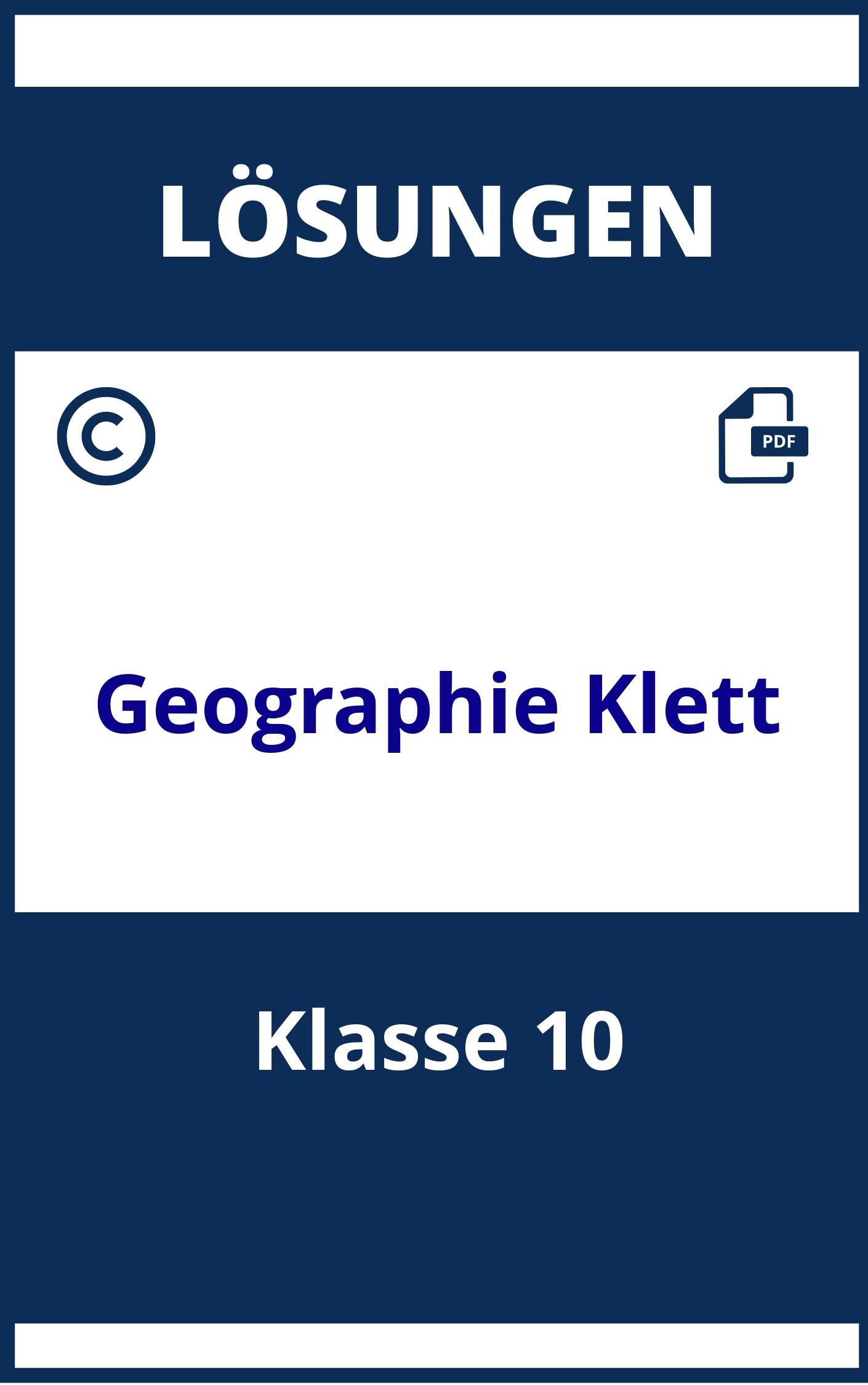 Arbeitsheft Geographie Lösungen Klett Klasse 10