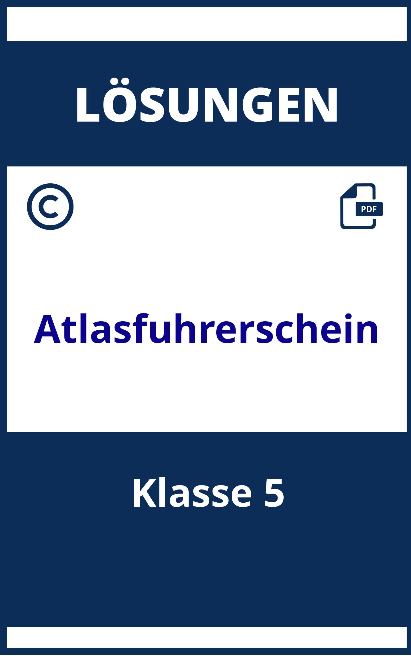 Atlasführerschein Klasse 5 Lösungen