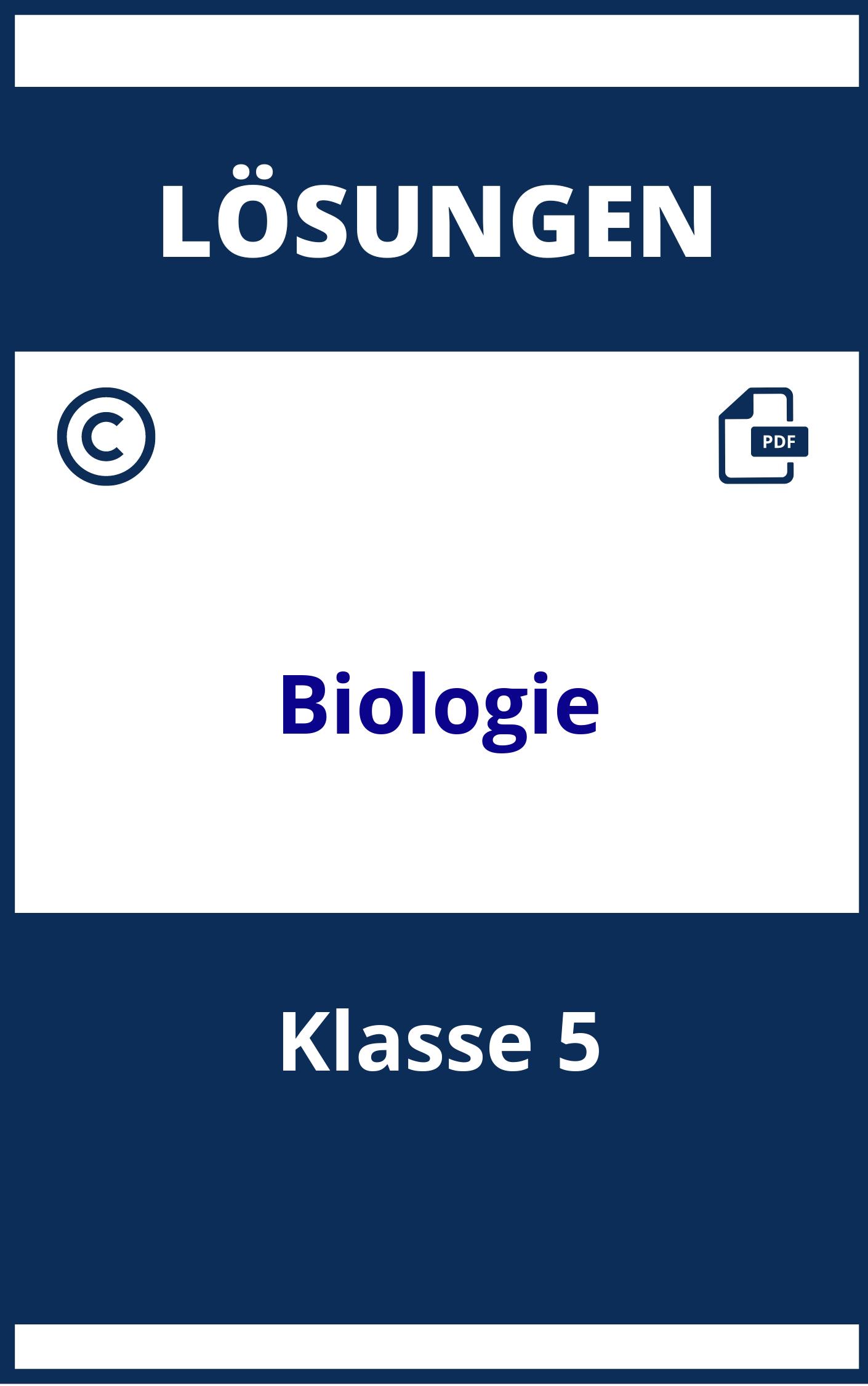 Biologie Arbeitsheft Klasse 5 Lösungen