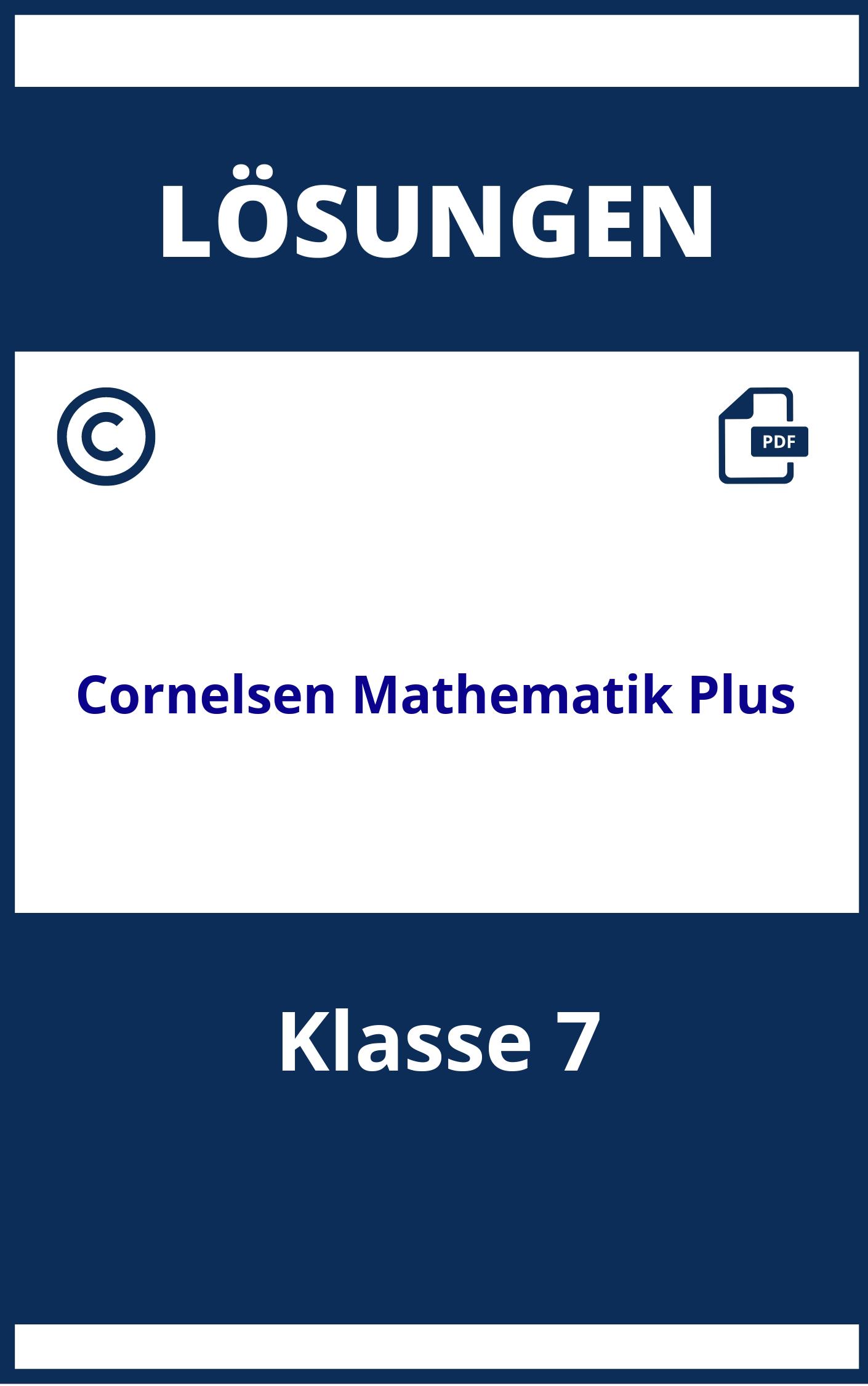 Cornelsen Mathematik Plus Klasse 7 Lösungen