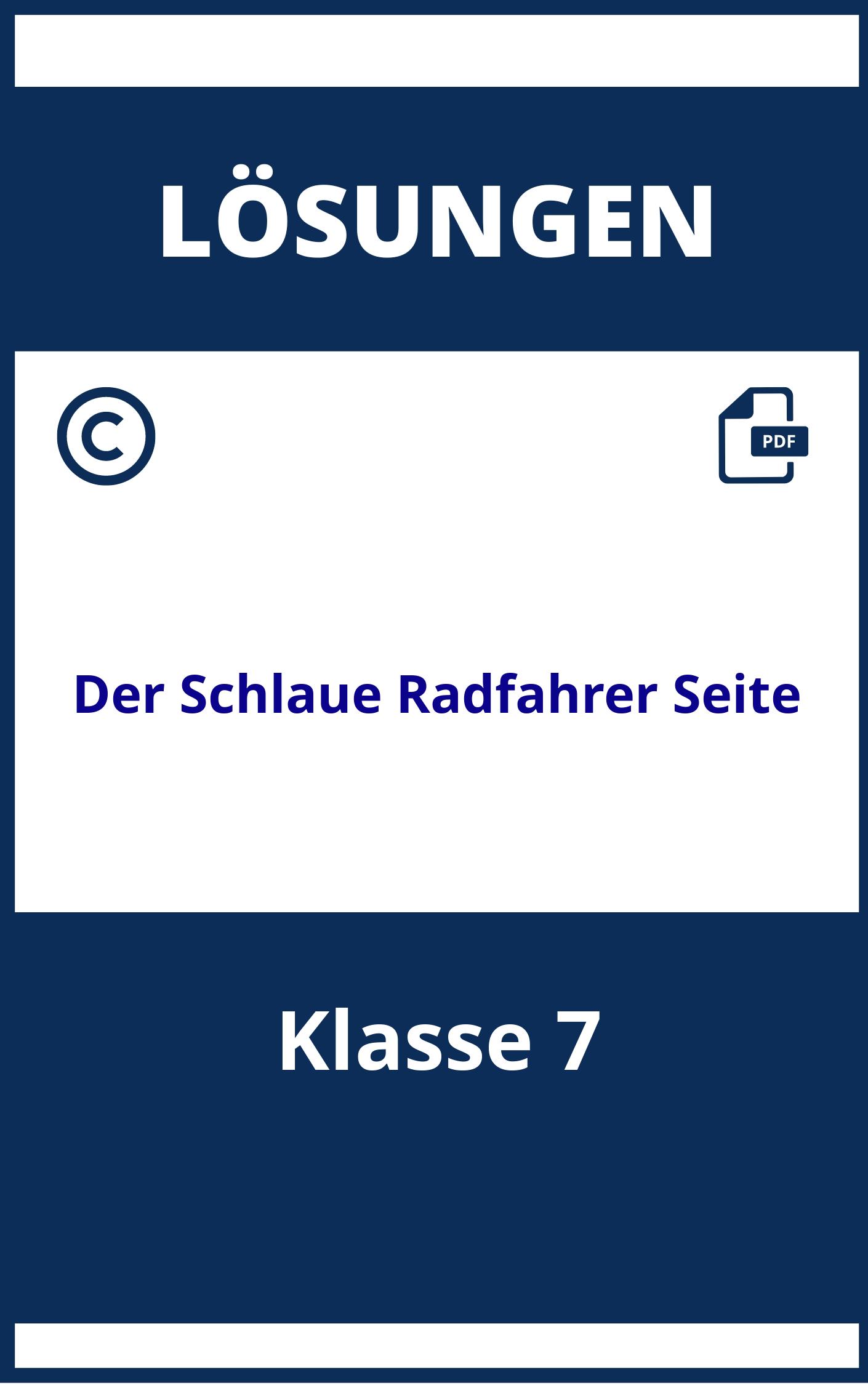 Der Schlaue Radfahrer Klasse 4 Lösungen Seite 17