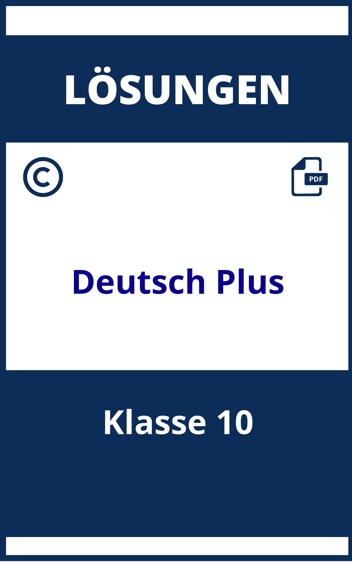 Deutsch Plus Klasse 10 Lösungen