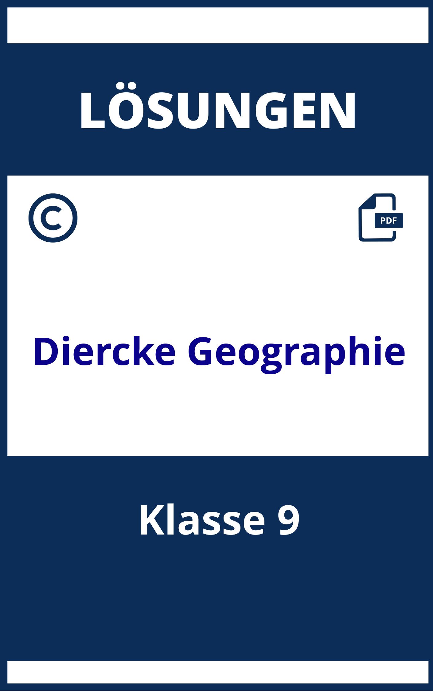 Diercke Geographie Arbeitsheft Lösungen Klasse 9