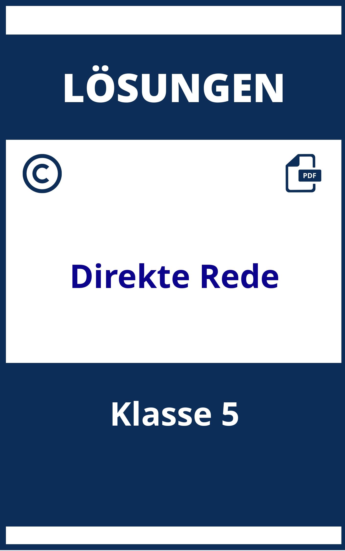 Direkte Rede 5 Klasse Übungen Mit Lösungen