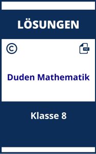 Duden Mathematik Klasse 8 Lösungen