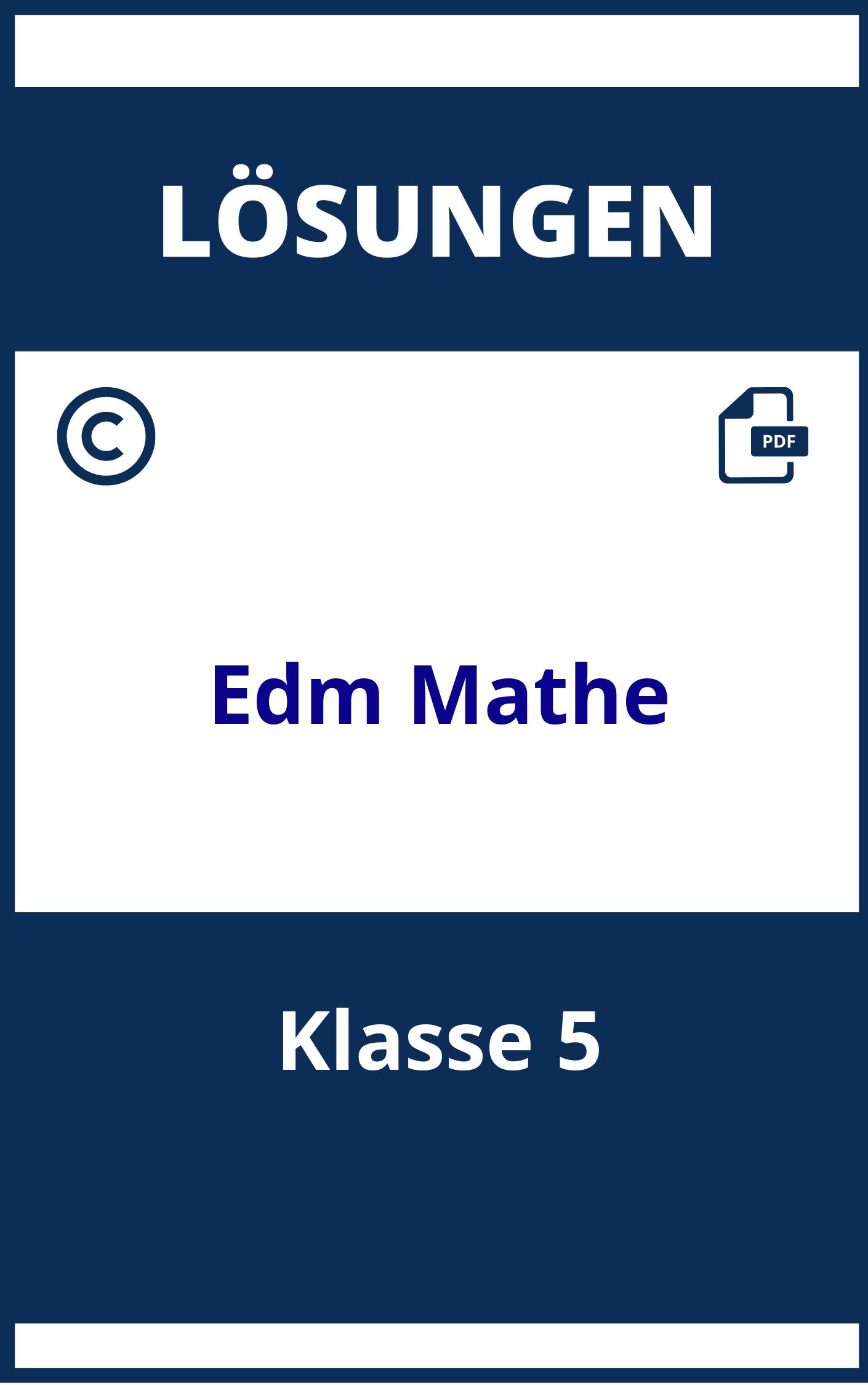 Edm Mathe Klasse 5 Lösungen