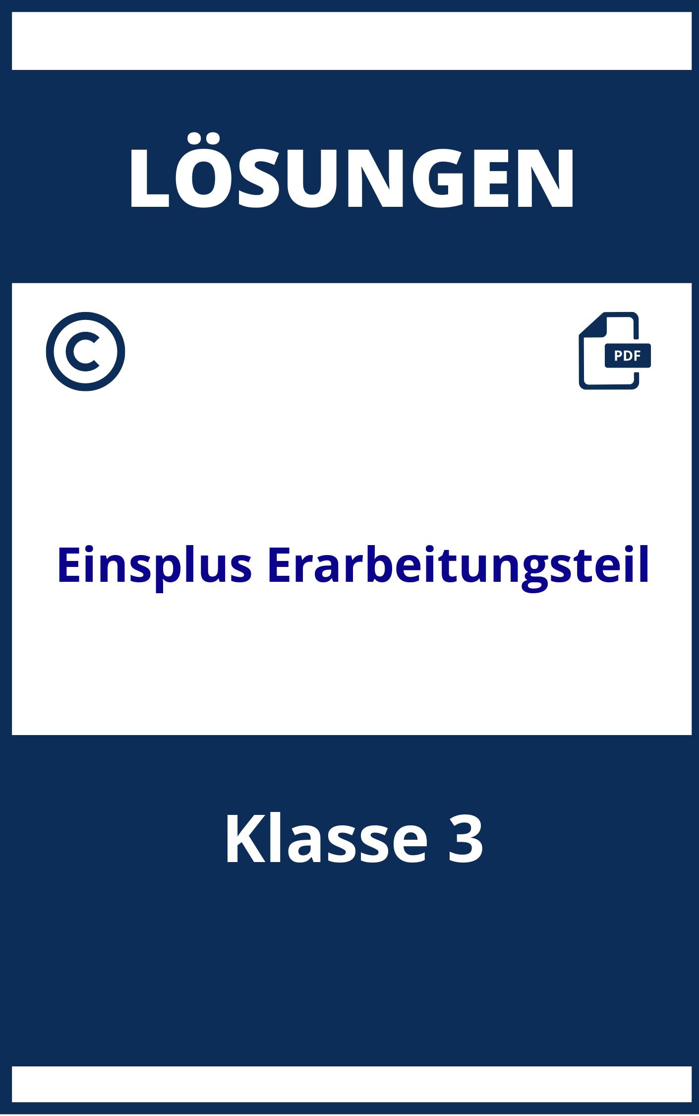 Einsplus 3. Klasse Lösungen Erarbeitungsteil