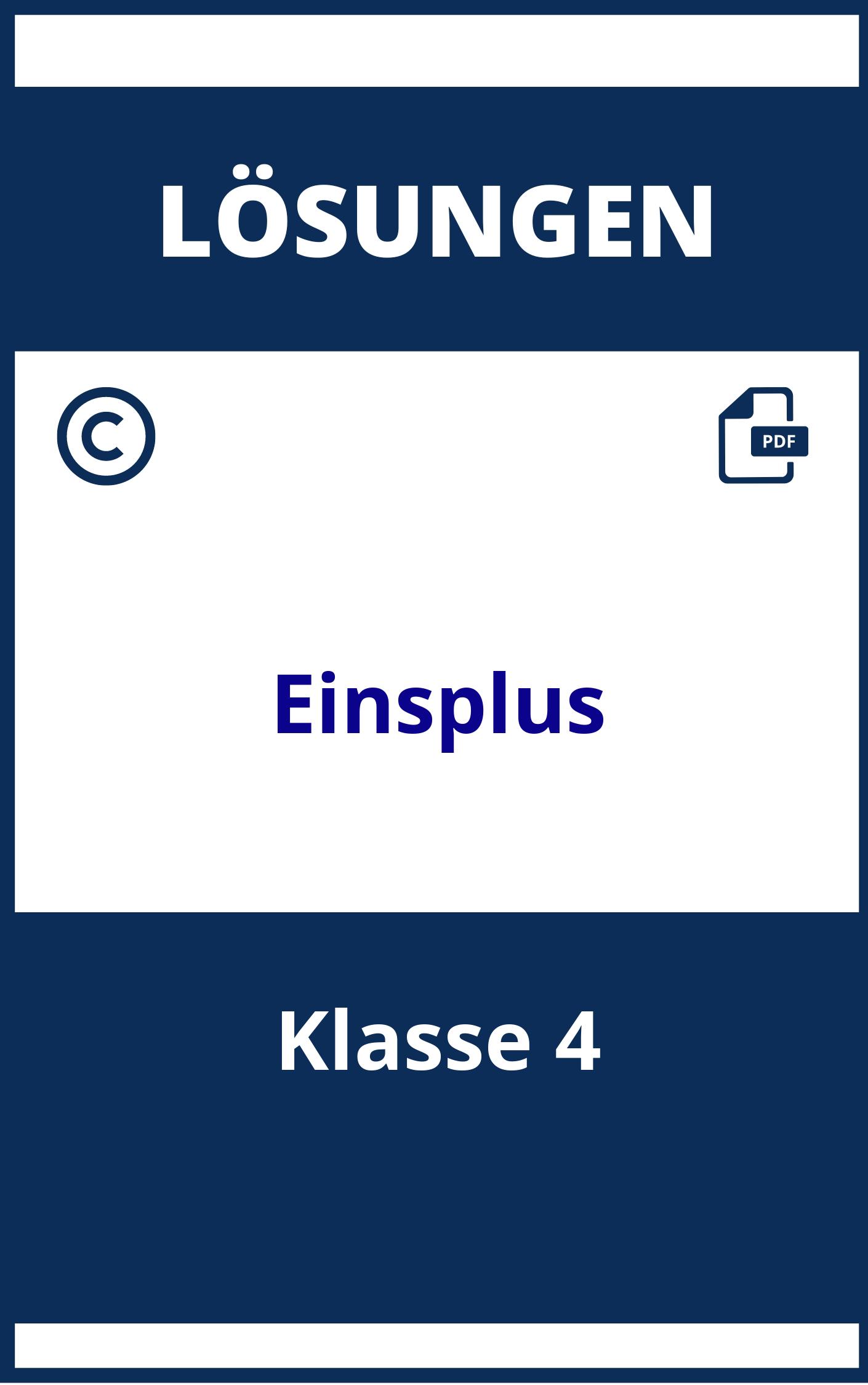 Einsplus 4 Klasse Lösungen