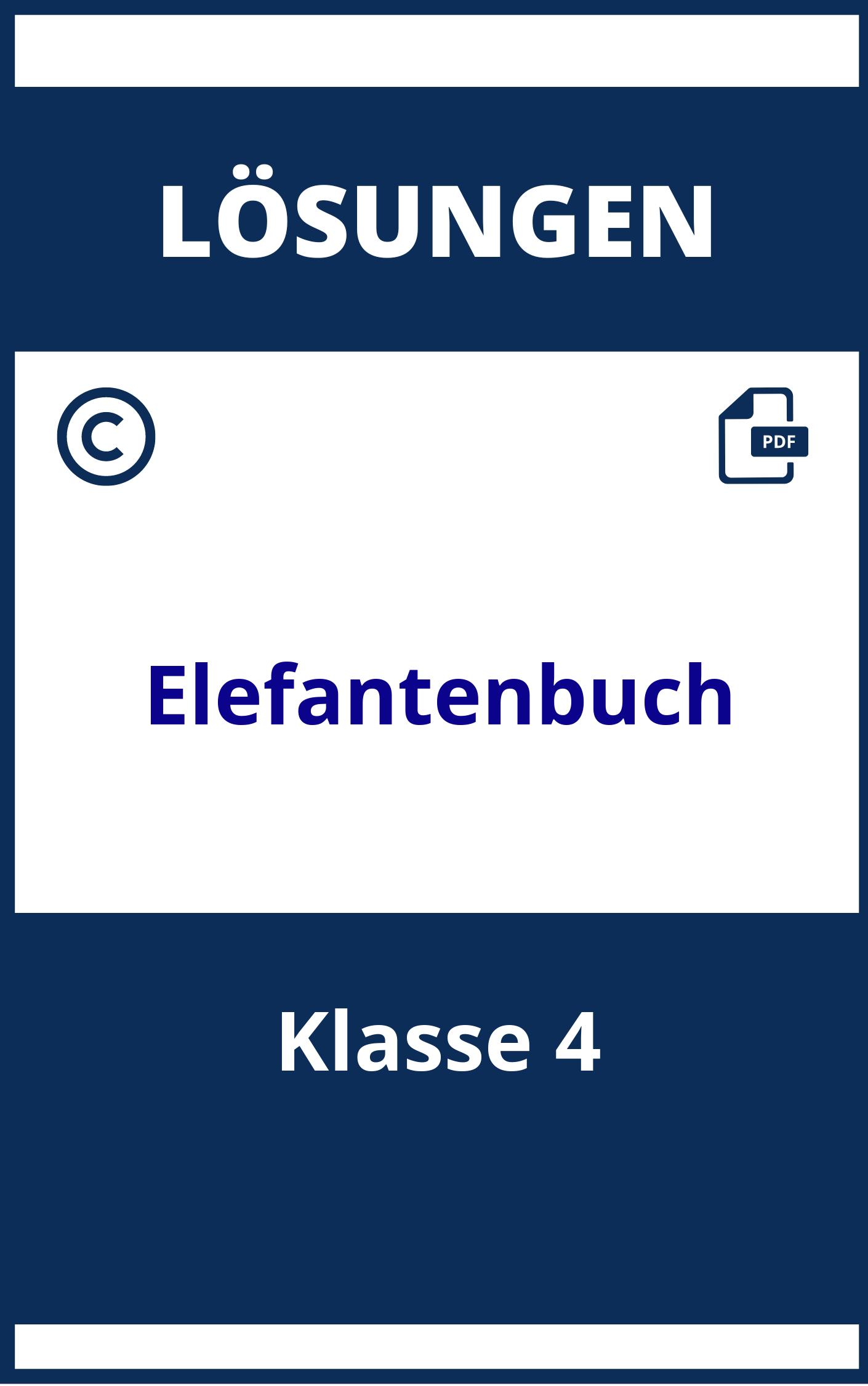 Elefantenbuch Klasse 4 Lösungen