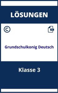 Grundschulkönig Deutsch Klasse 3 Lösungen
