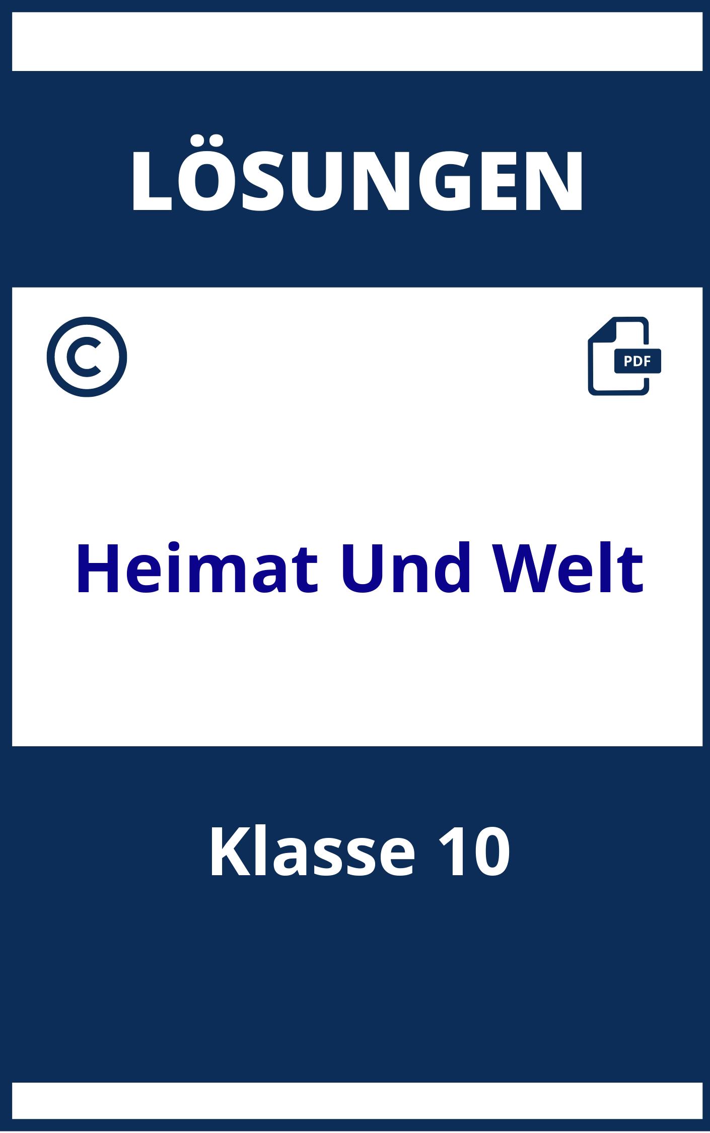 Heimat Und Welt Arbeitsheft Lösungen Klasse 10