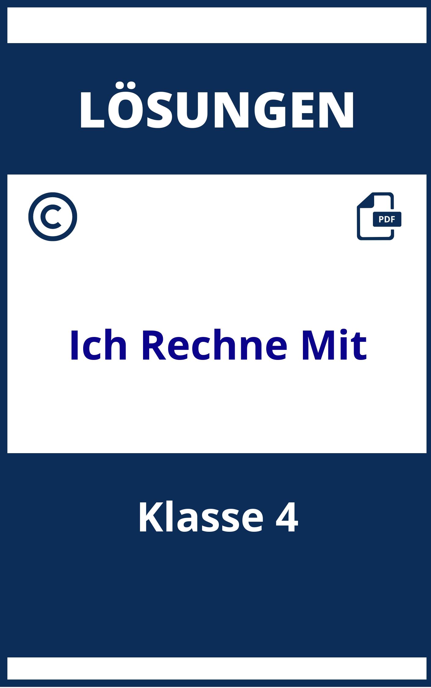 Ich Rechne Mit Klasse 4 Lösungen