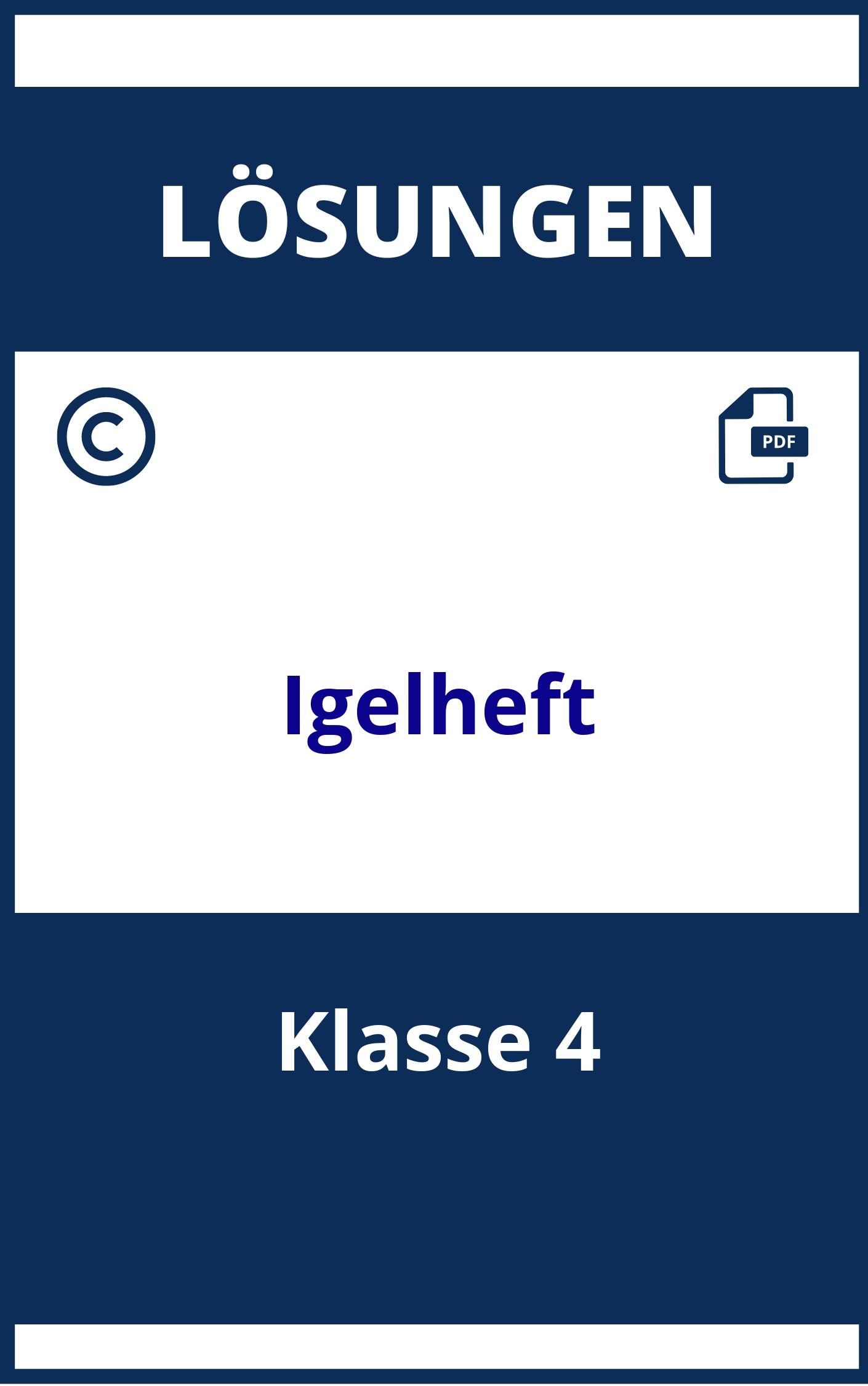 Igelheft Klasse 4 Lösungen