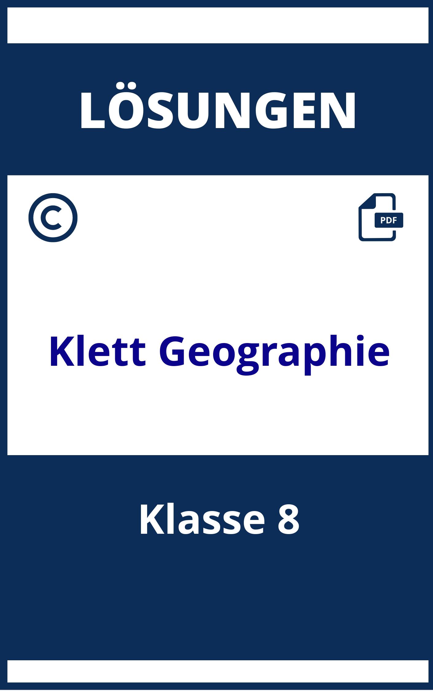 Klett Arbeitsheft Geographie Lösungen Klasse 8