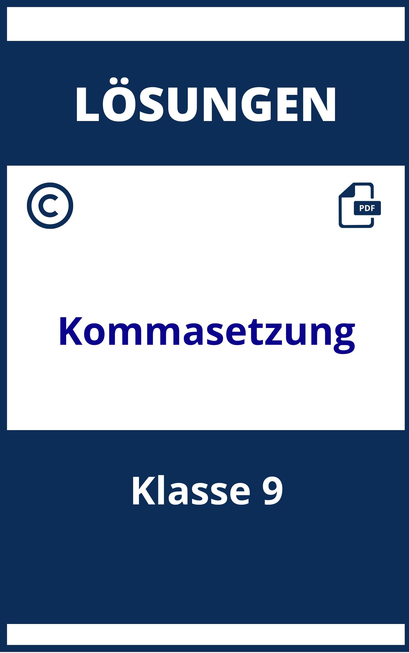 Kommasetzung Übungen Mit Lösungen Klasse 9