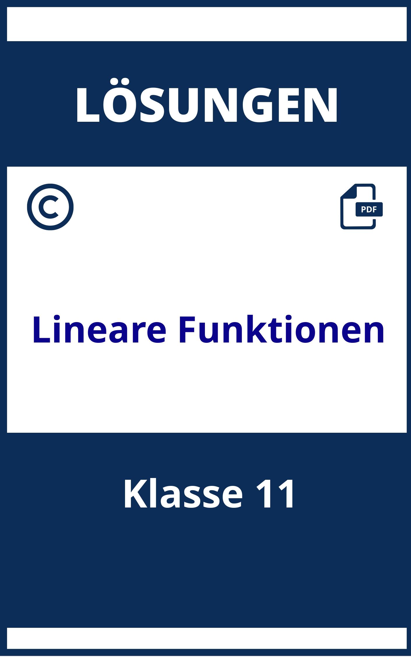 Lineare Funktionen Aufgaben Mit Lösungen Klasse 11