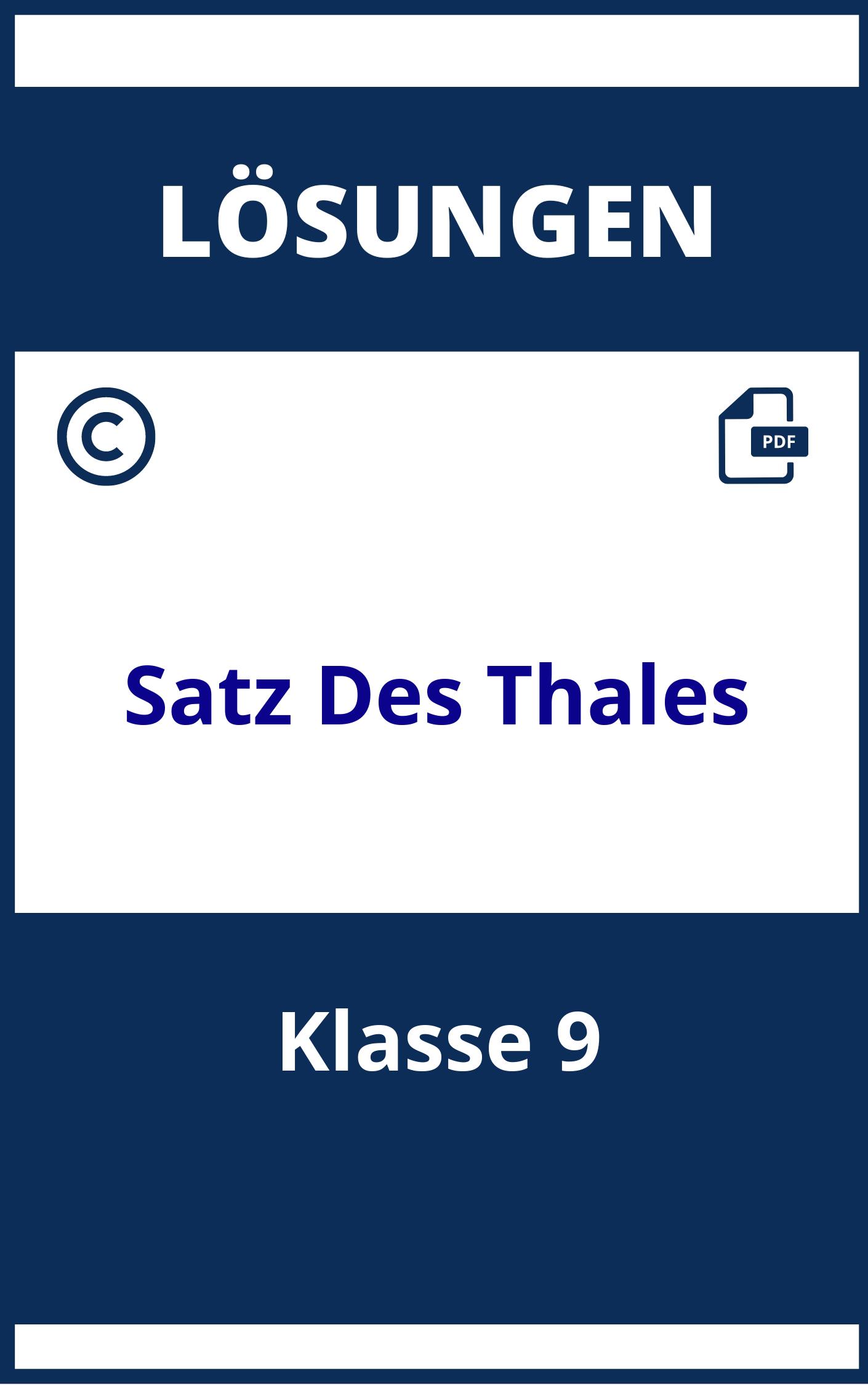 Satz Des Thales Aufgaben Und Lösungen Klasse 9