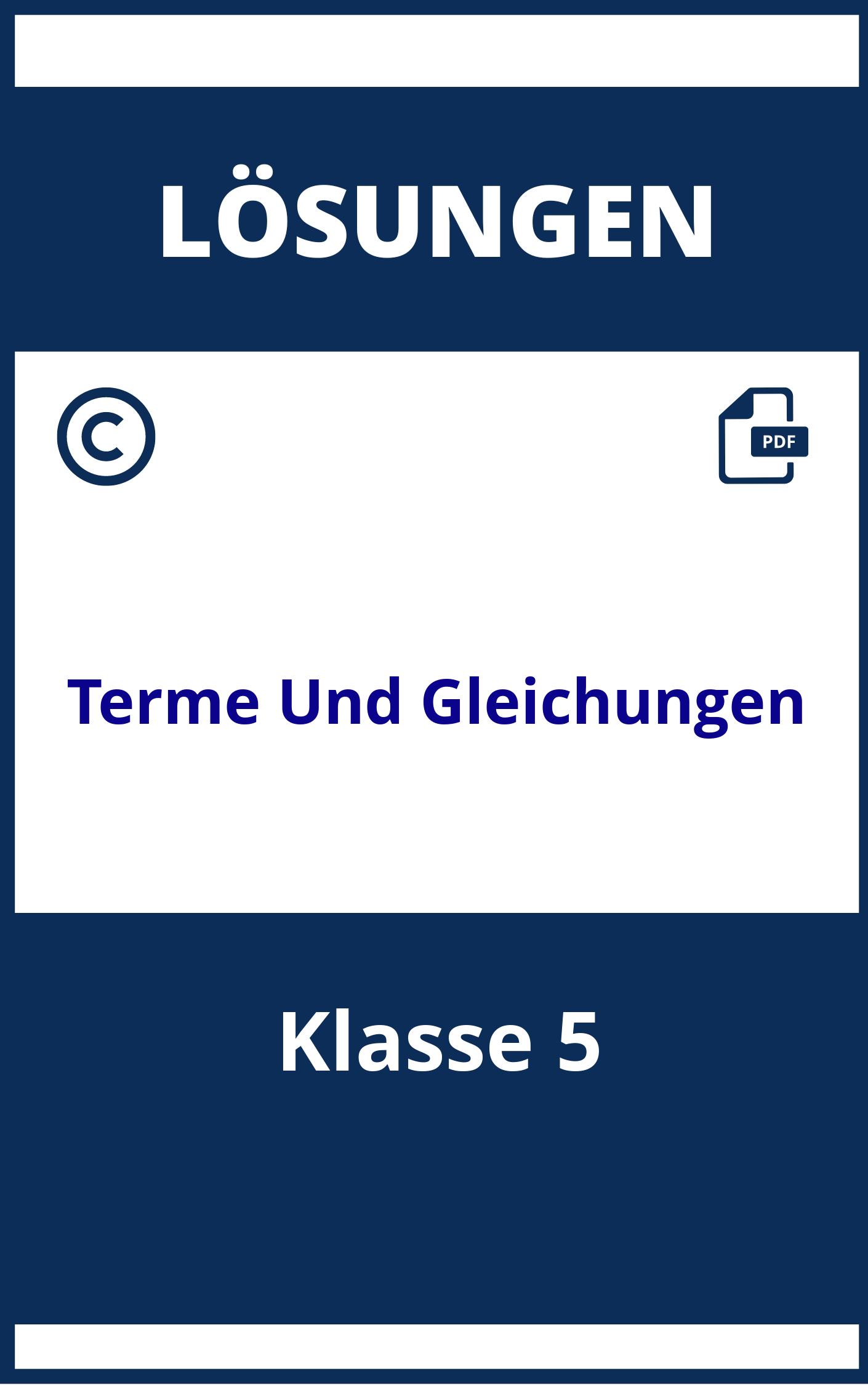 Terme Und Gleichungen Klasse 5 Übungen Mit Lösungen