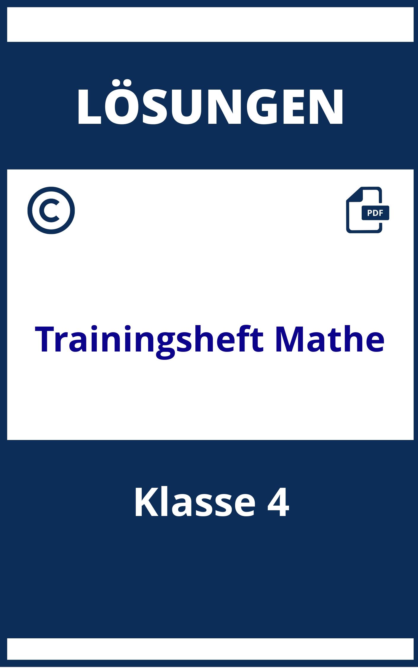 Trainingsheft Mathe Klasse 4 Lösungen