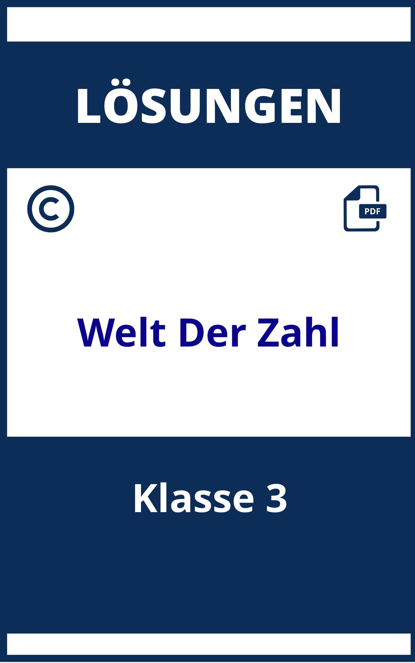 Welt Der Zahl 3. Klasse Lösungen