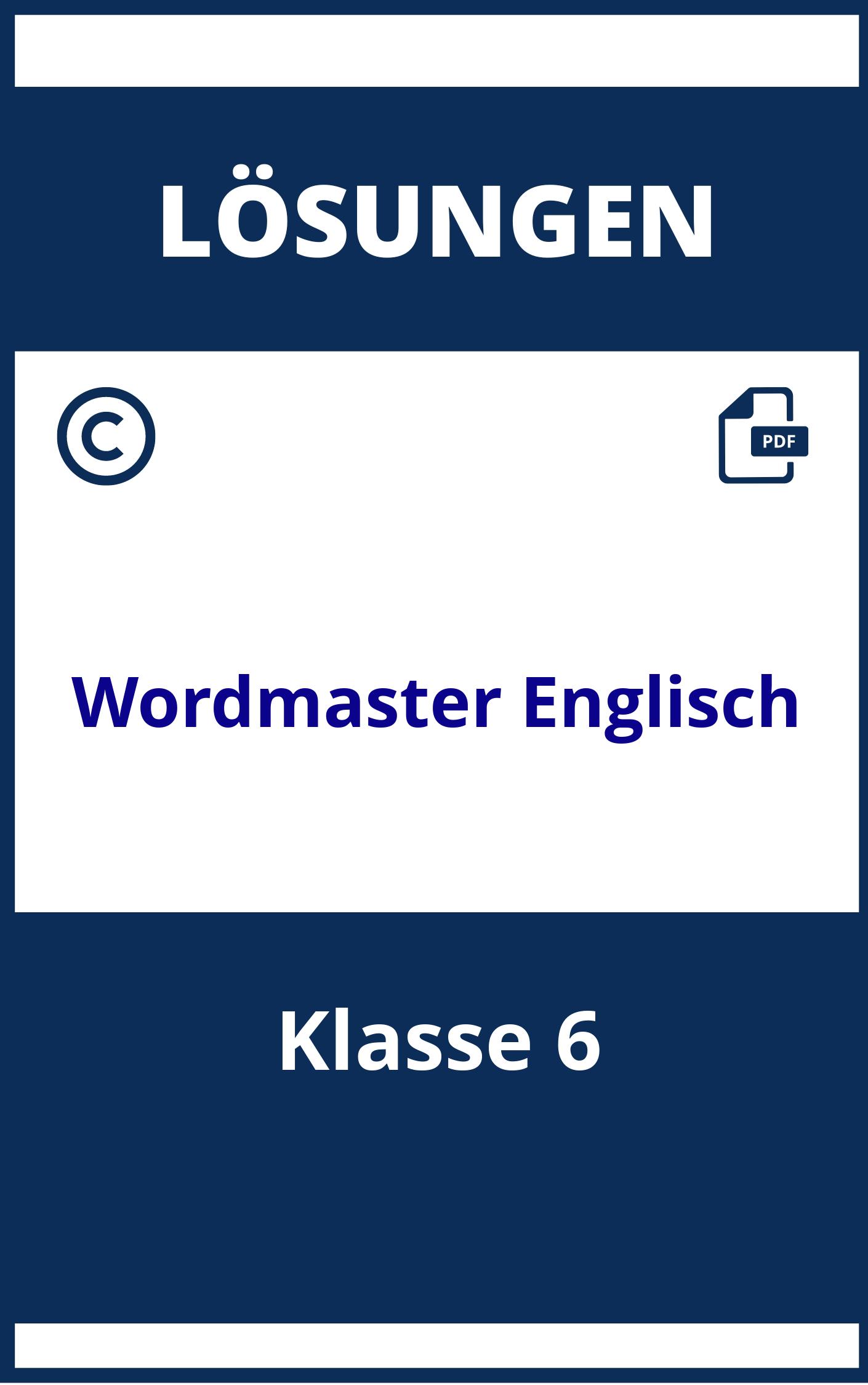 Wordmaster Englisch 6 Klasse Lösungen
