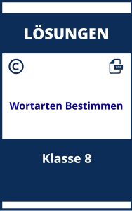 Wortarten Bestimmen Arbeitsblätter 8. Klasse Mit Lösungen