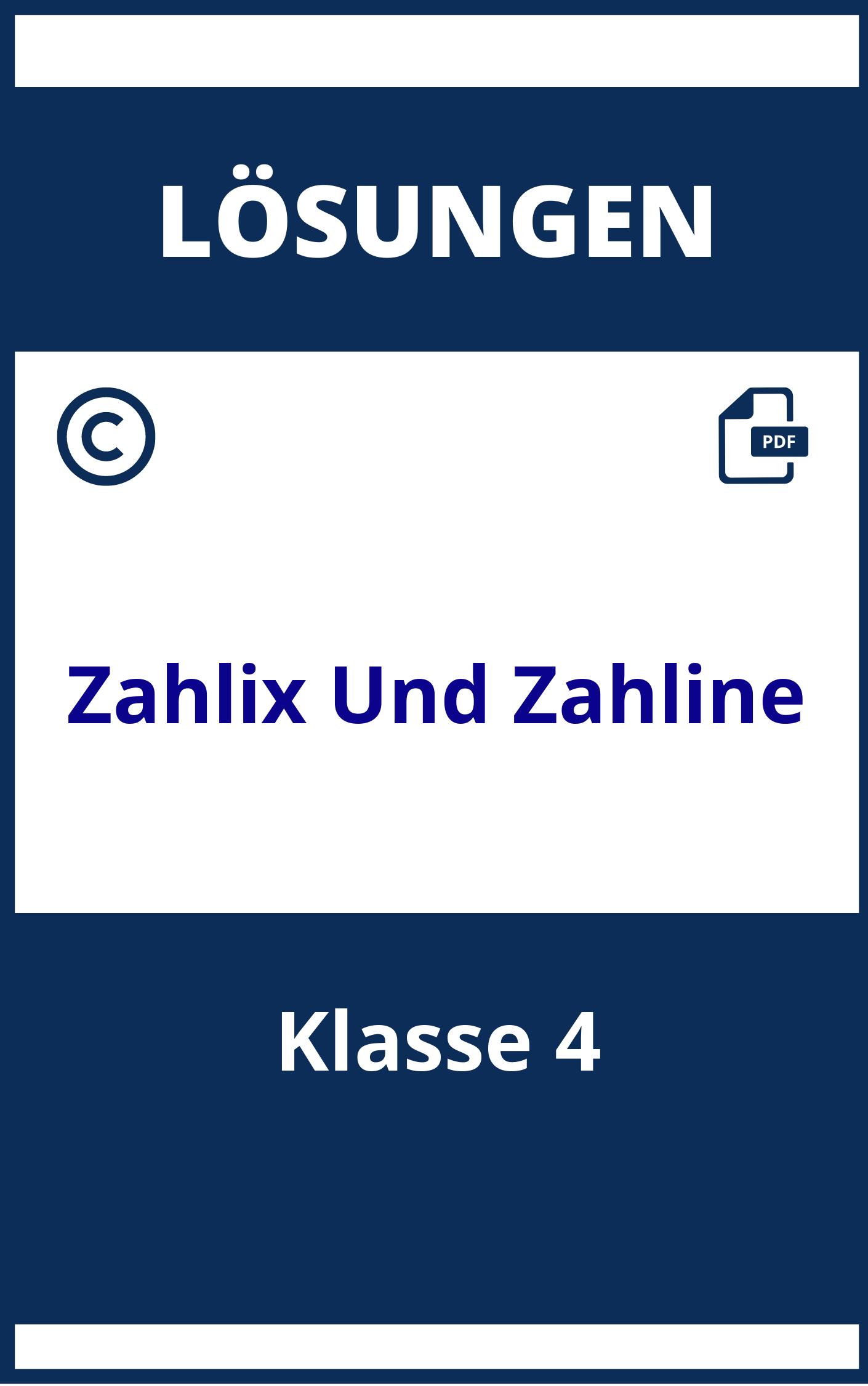 Zahlix Und Zahline 4. Klasse Lösungen