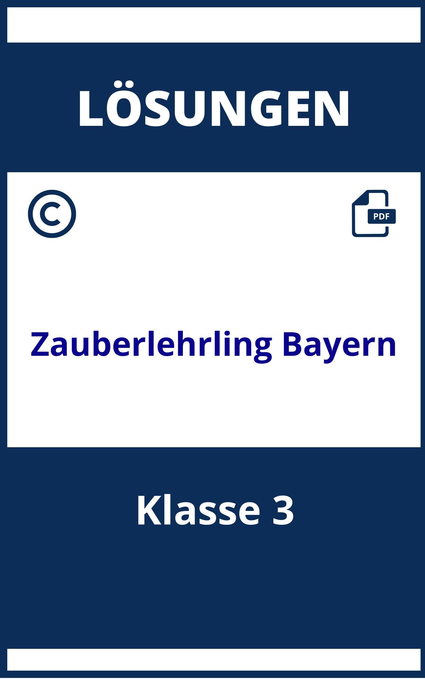 Zauberlehrling 3 Klasse Bayern Lösungen